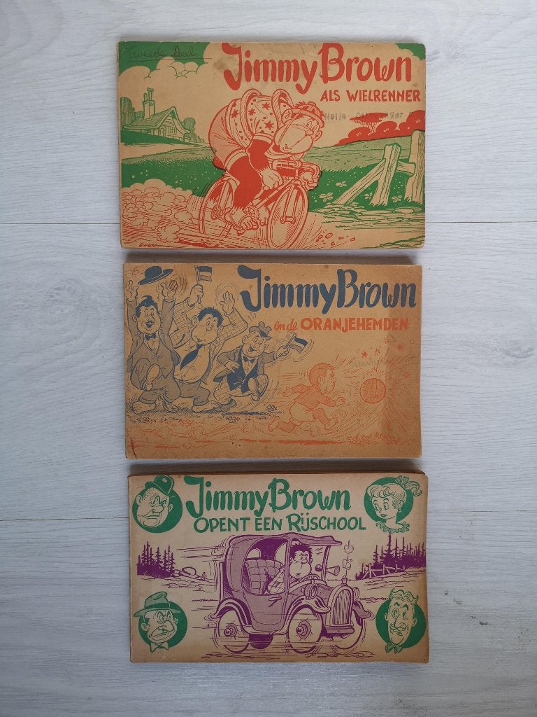 4 Jimmy Brown boekjes, Meerdere stripboeken, Ophalen of Verzenden, Gelezen, Looman, Herman