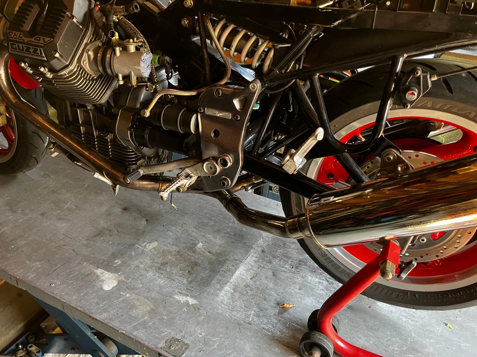 Moto Guzzi Centauro complete uitlaten set met kruis balans, Motoren, Onderdelen | Oldtimers, Ophalen, Gebruikt
