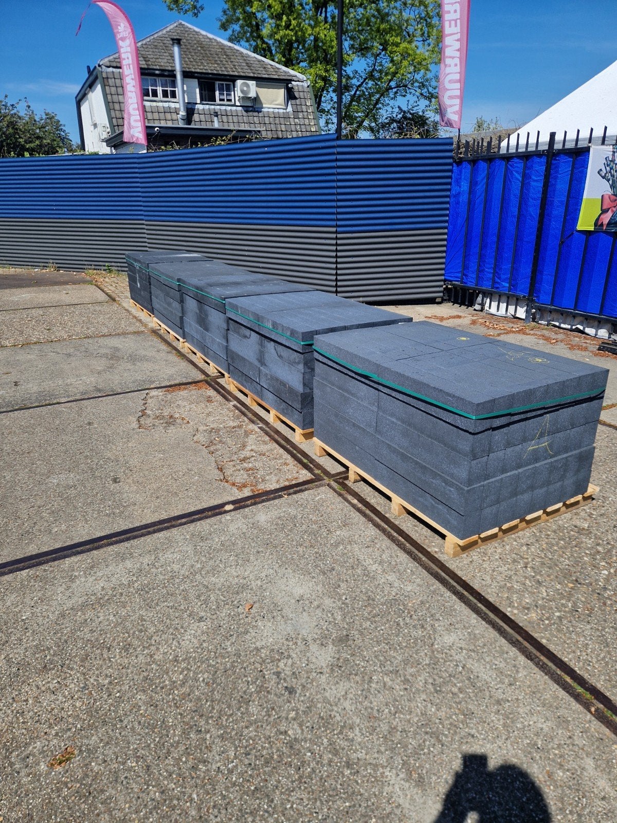 15x15x60 stapelblokken linea zwart restpartij, Ophalen, Blok, Nieuw, Minder dan 25 cm