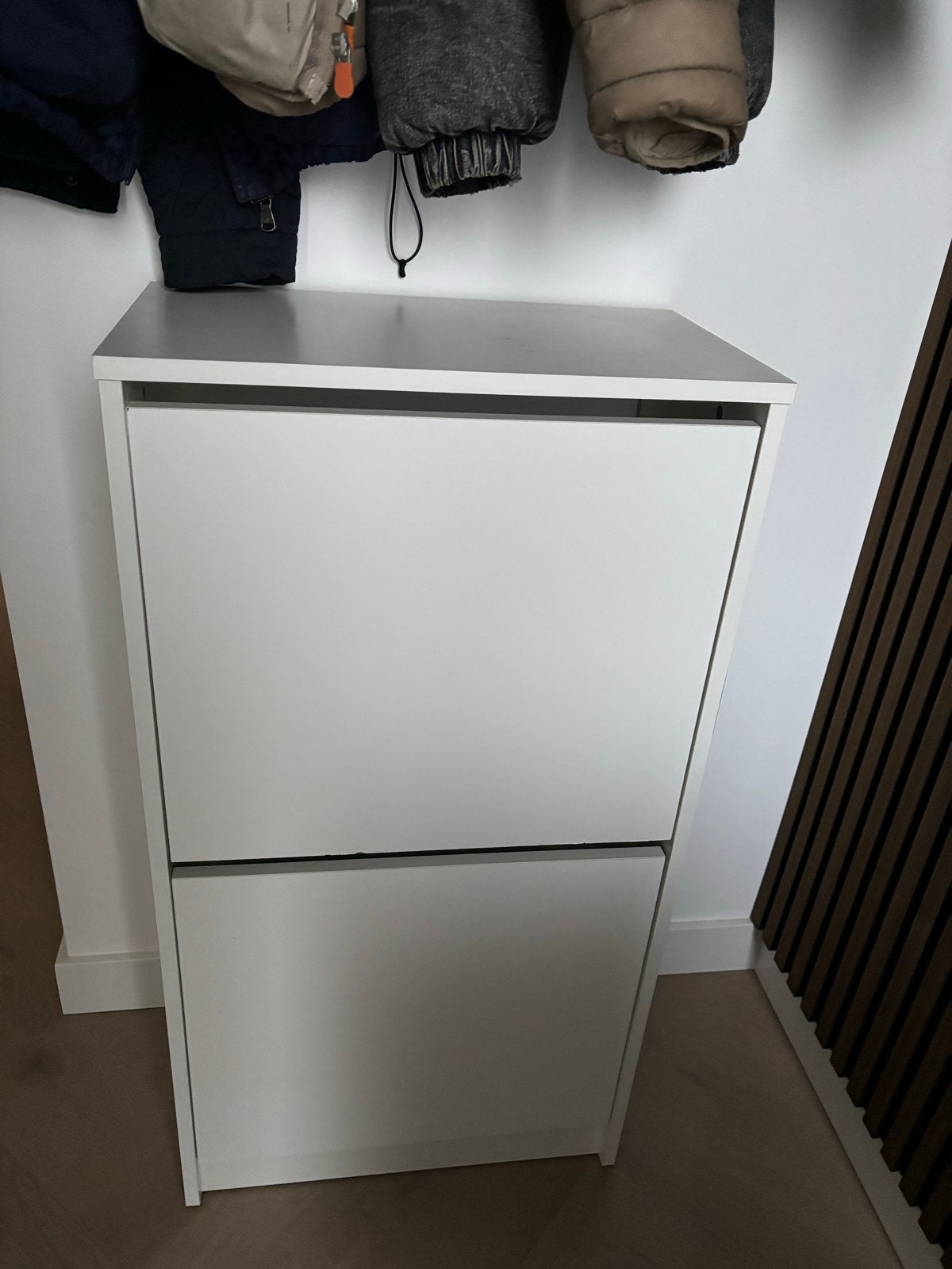 Witte schoenenkast met 2 vakken - ikea BISSA, Ophalen, Zo goed als nieuw, Modern