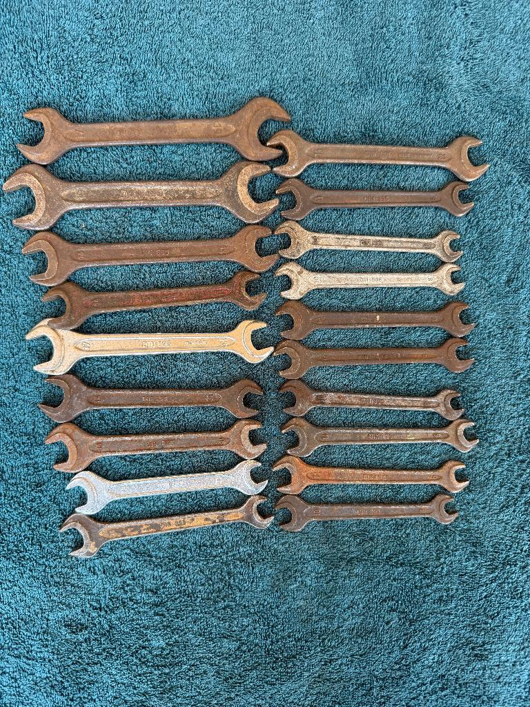 Vintage DIN895 Steeksleutels, Doe-het-zelf en Verbouw, Gereedschap | Handgereedschap, Ophalen of Verzenden, Gebruikt