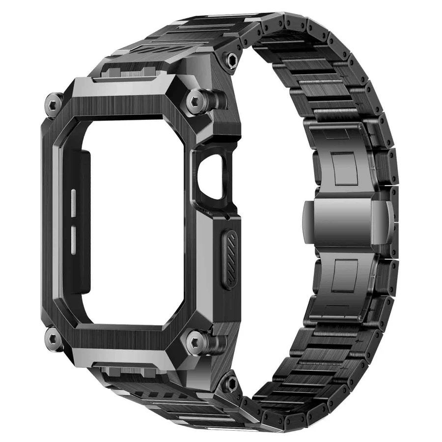 Apple Watch Behuizing & Band UB Steel RVS  NIEUW, Apple Watch ⌚️, Zwart, IOS, Nieuw