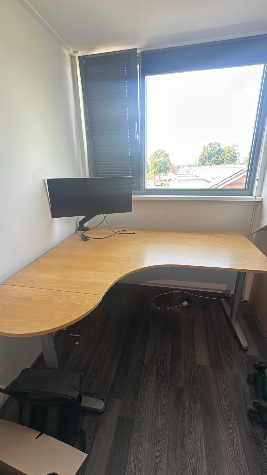 Ikea galant bureau, Huis en Inrichting, Bureaus, Ophalen, Gebruikt, Hoekbureau, In hoogte verstelbaar
