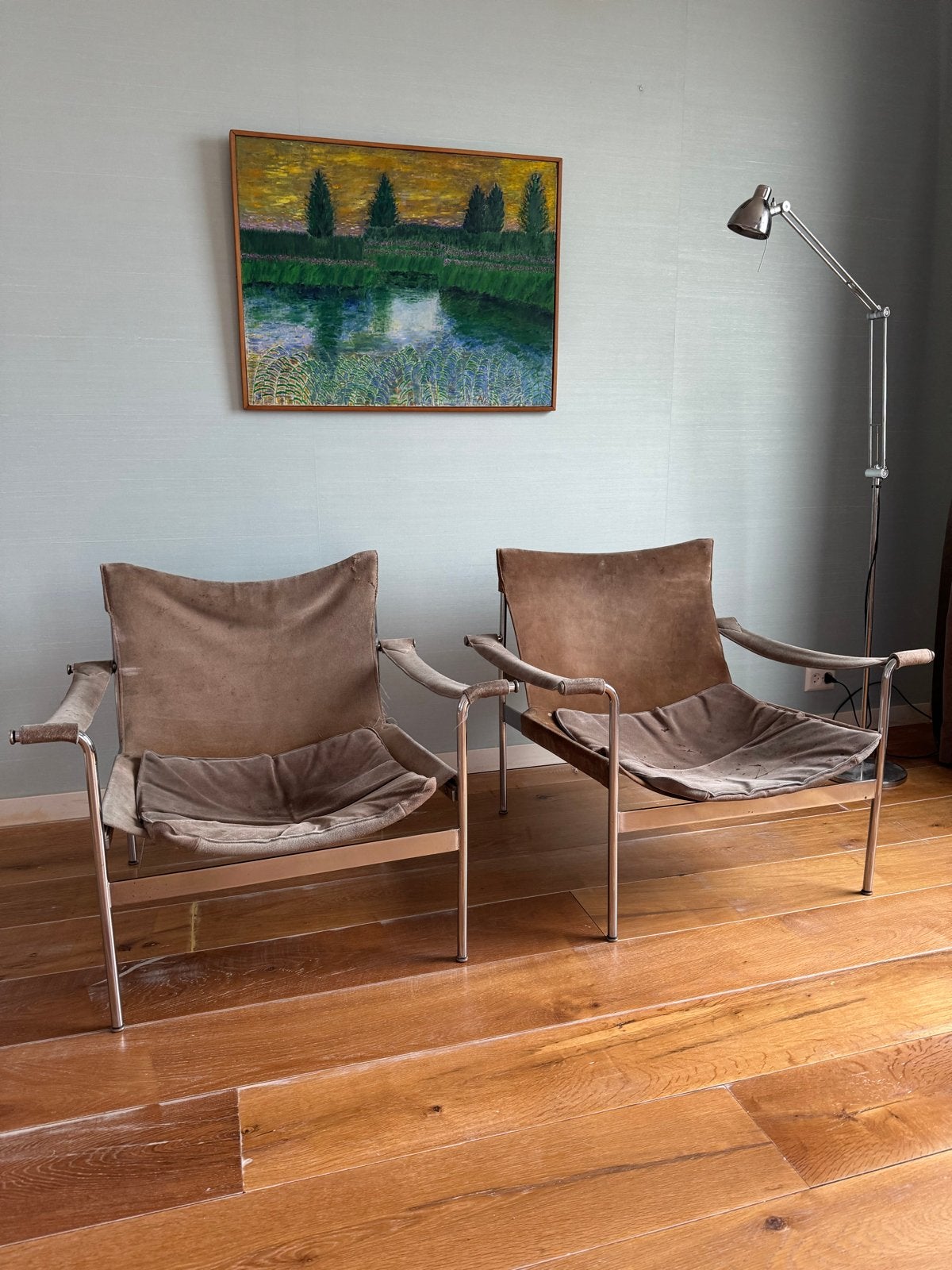 Tecta fauteuils chroom wildleer - Set van 2, Gebruikt, Twee, Bruin, Leer