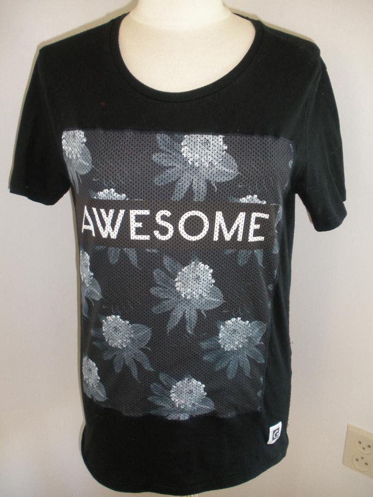 GALLICE t- shirt zwart met bloemenprint maat S - nieuw -, Zwart, Nieuw, Ophalen of Verzenden, Korte mouw