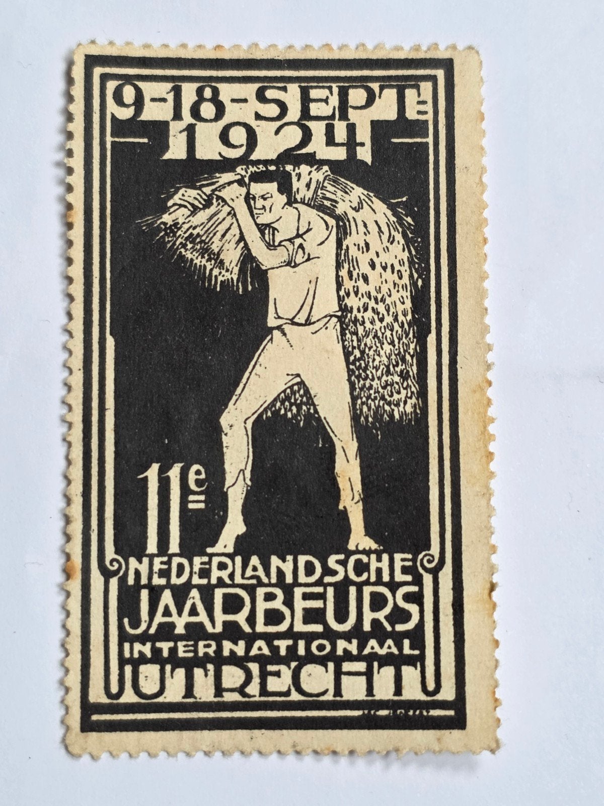 82)SLUITZEGEL11e NEDERL. JAARBEURS UTRECHT 1924 DUTCH DESIGN, Verzenden, Overige thema's