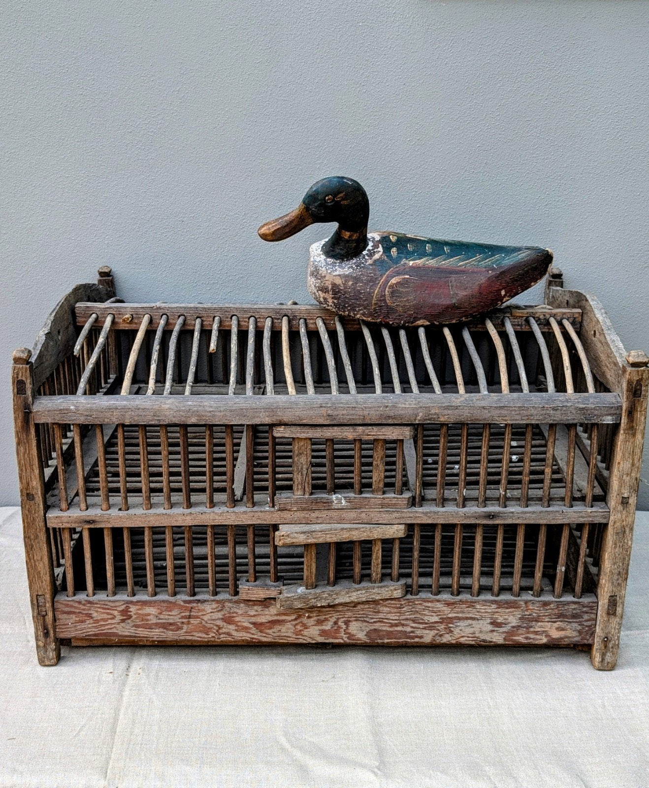 oude houten vogelkooi, transportkooi, Ophalen of Verzenden