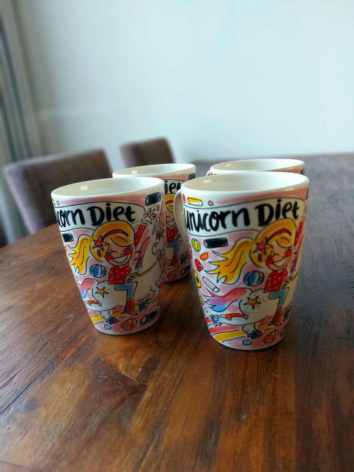 Set van 4 Blond Amsterdam 'Unicorn Diet' mokken, Blond Amsterdam, Overige typen, Nieuw, Ophalen of Verzenden