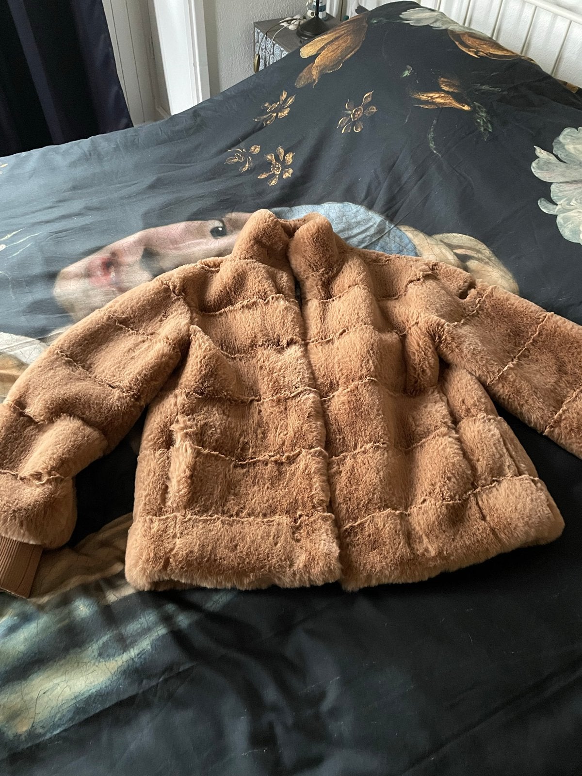 Bruine faux fur jas - MSOW Original Coat, Kleding | Dames, Jassen | Winter, Ophalen of Verzenden, Zo goed als nieuw, Maat 42/44 (L)