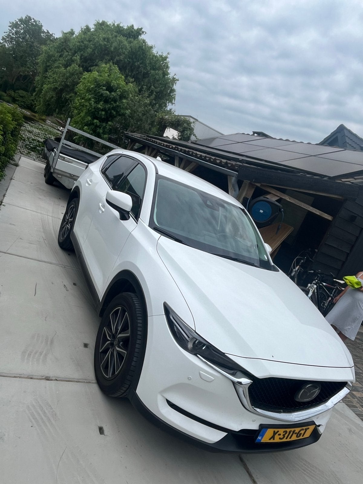 Mazda CX-5 2.5 Skyactiv-g 194pk 4WD Aut 2017 Wit, Auto's, Automaat, 4 cilinders, 2000 kg, Wit