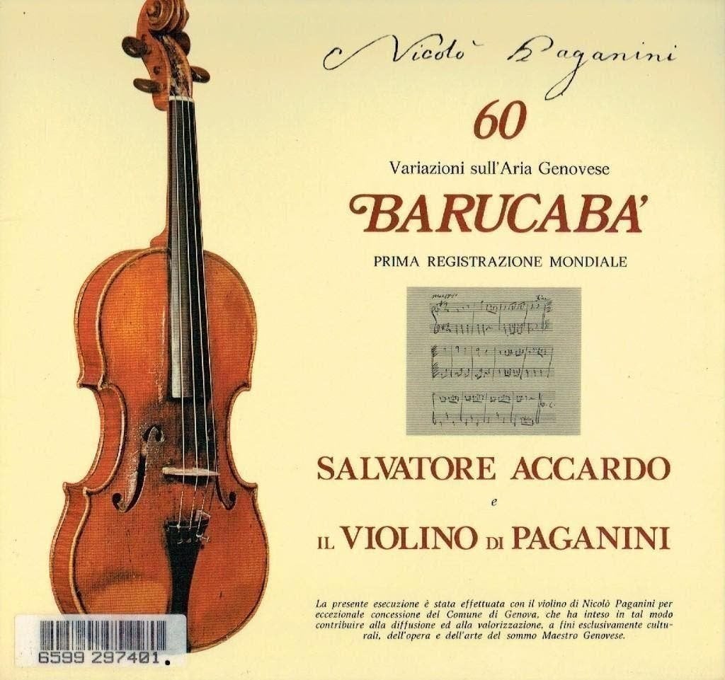 Paganini-Salvatore Accardo–Barucaba’, Kamermuziek, Verzenden, Zo goed als nieuw, 12 inch