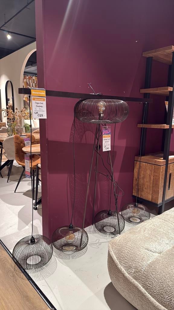 Hanglamp en Vloerlamp Showmodel Chopper, Ophalen, Zo goed als nieuw