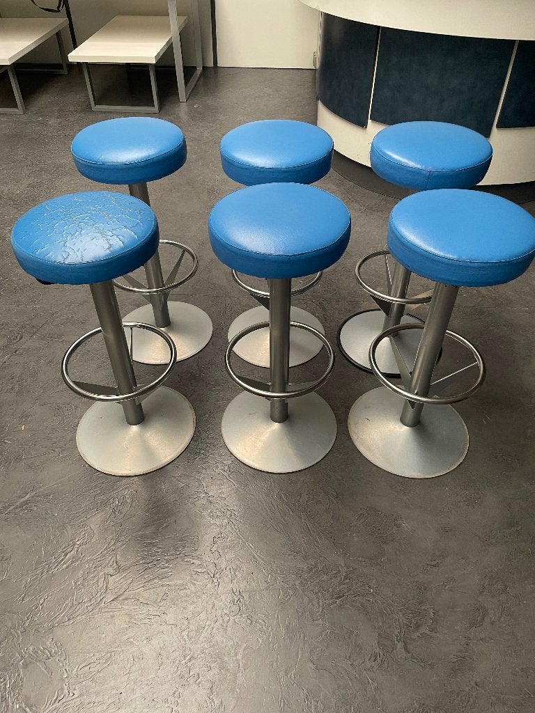 Barkrukken 6 stuks, Ophalen, 60 tot 90 cm, Metaal, Gebruikt
