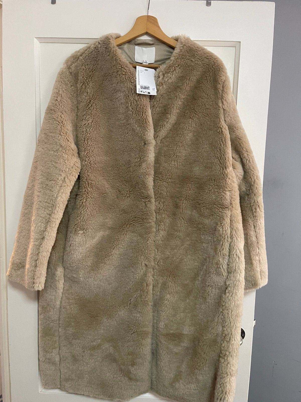 Nieuwe teddy jas van H&M,maat L, Ophalen of Verzenden, Nieuw, Beige