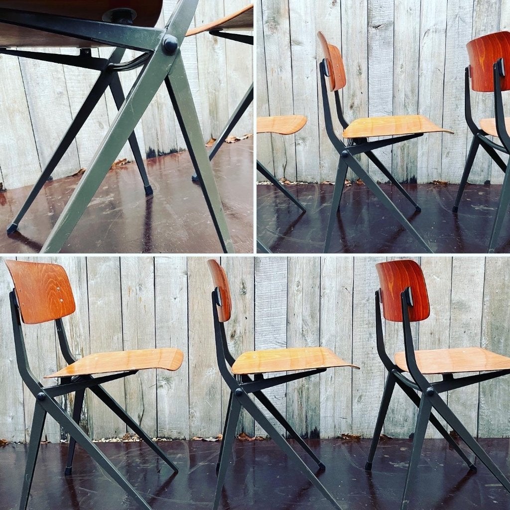 MARKO HOLLAND spinstoel 102, 1960S ( 14 op voorraad), Gebruikt, Bruin, Ophalen of Verzenden, Vijf, Zes of meer stoelen