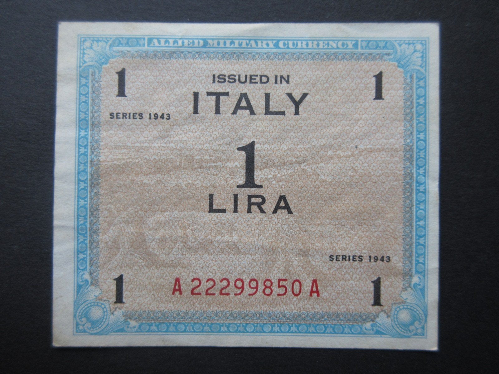 1 Lire 1943 Italië AMC p-M10b (01) WW2, Verzenden, Italië, Los biljet
