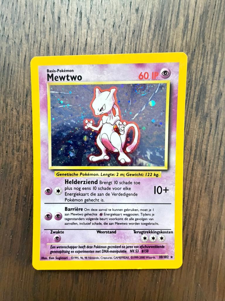 Pokémon Mewtwo Holo 10/102 – Base Set – Nederlands – Mint, Ophalen of Verzenden, Zo goed als nieuw