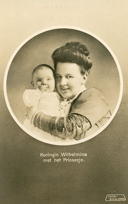 KONINGIN WILHEMINA met het Prinsesje 1909 (DR161), Verzamelen, Koninklijk Huis en Royalty, Verzenden, Zo goed als nieuw, Nederland
