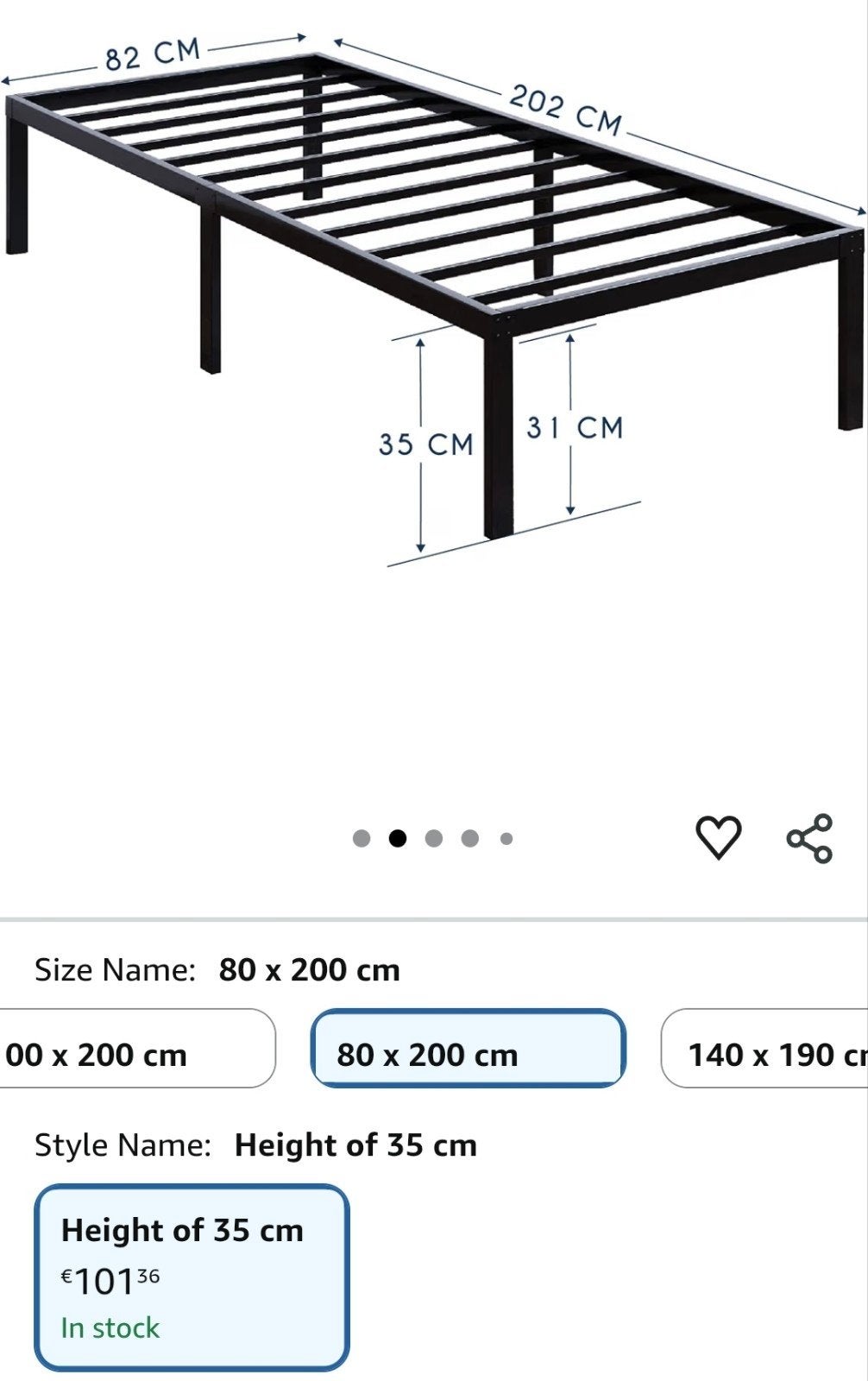 Bedframe Metaal t.k, Huis en Inrichting, Ophalen, Eenpersoons, Zwart, Zo goed als nieuw