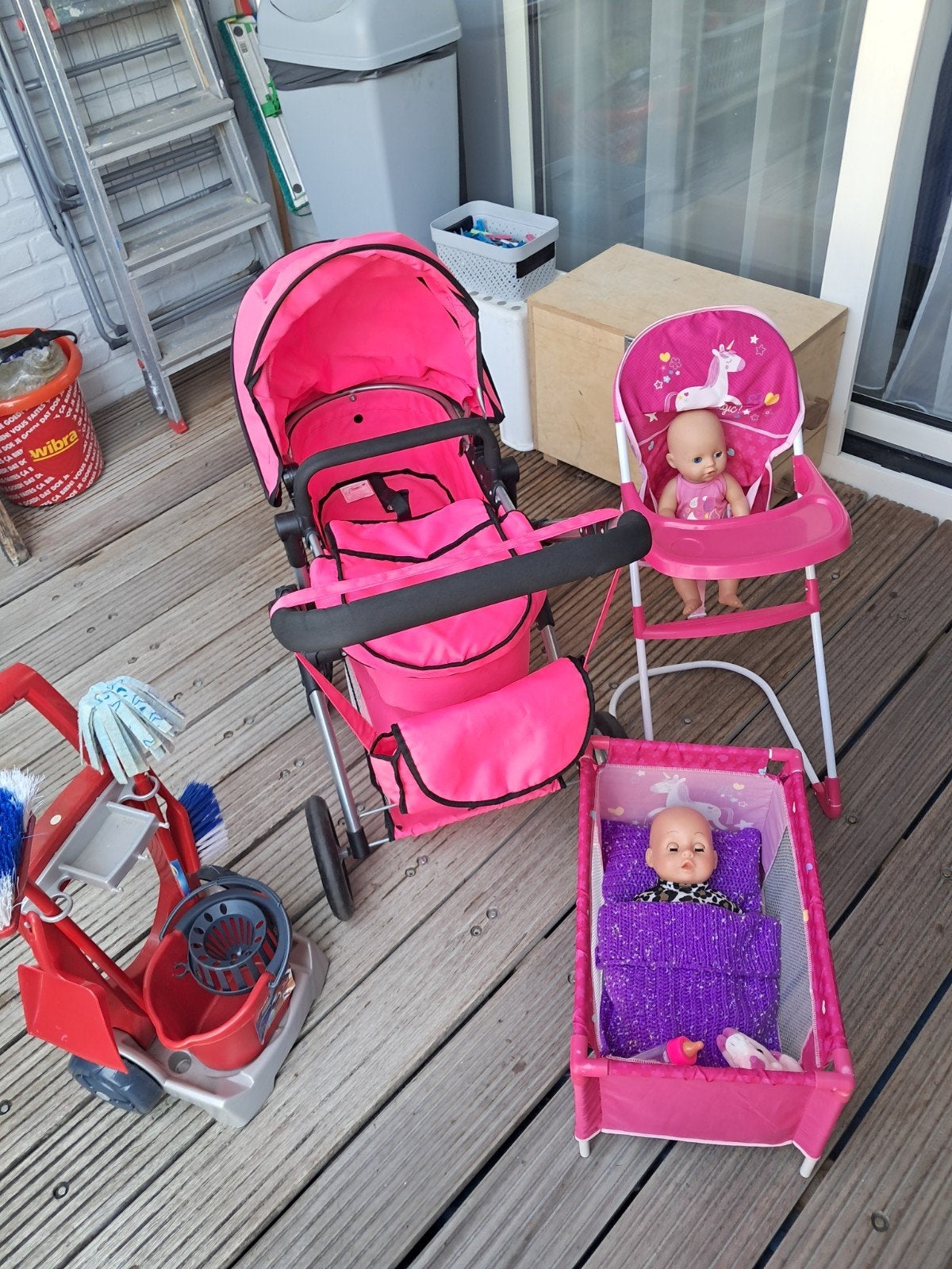Poppenwagen bedje kinderstoel, Ophalen, Babypop