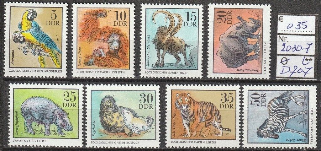 DDR Dierentuindieren Michel 2030-7 Nr.D707p, Verzenden, DDR, Postfris