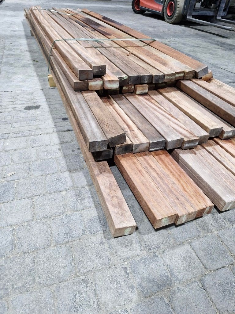 Pak 432 B-keus 45x70mm hardhout regels onderliggers, Tuin en Terras, Ophalen, Planken, Nieuw, Hardhout