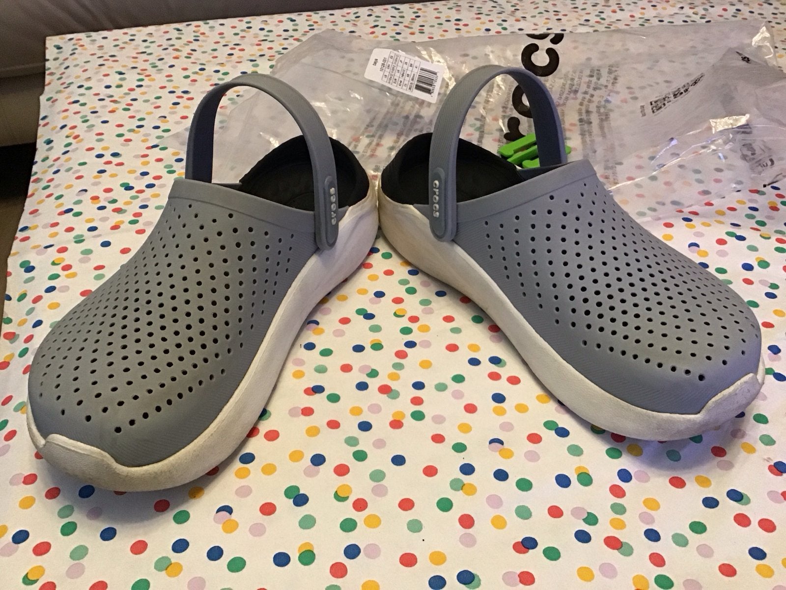 Crocs LiteRide Klompen Grijs - Comfortabele Instappers W6M6, Ophalen of Verzenden, Zo goed als nieuw