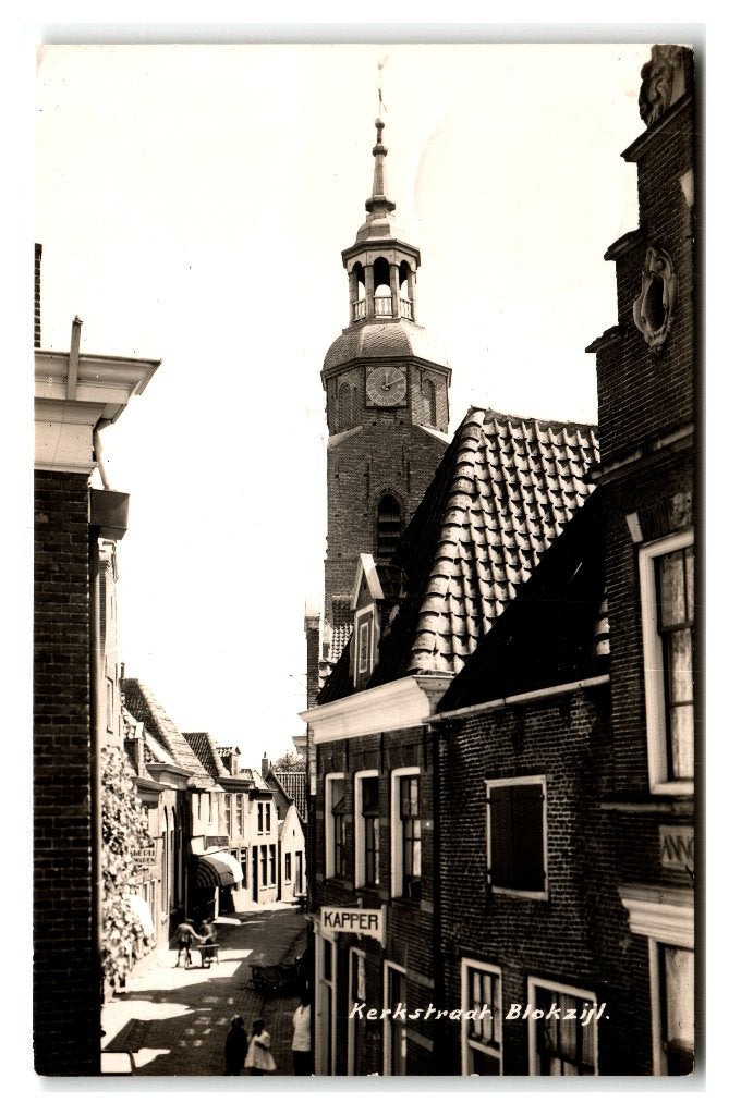 Blokzijl, Kerkstraat - Fotokaart, Verzamelen, Ophalen of Verzenden, 1920 tot 1940, Gelopen, Overijssel