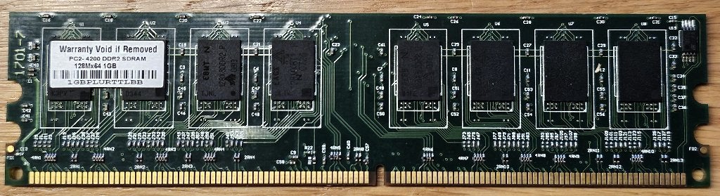 2GB DDR2 RAM – Set van 2x1GB – PC2‑4200 (533MHz), Ophalen of Verzenden, Zo goed als nieuw, DDR2, Desktop