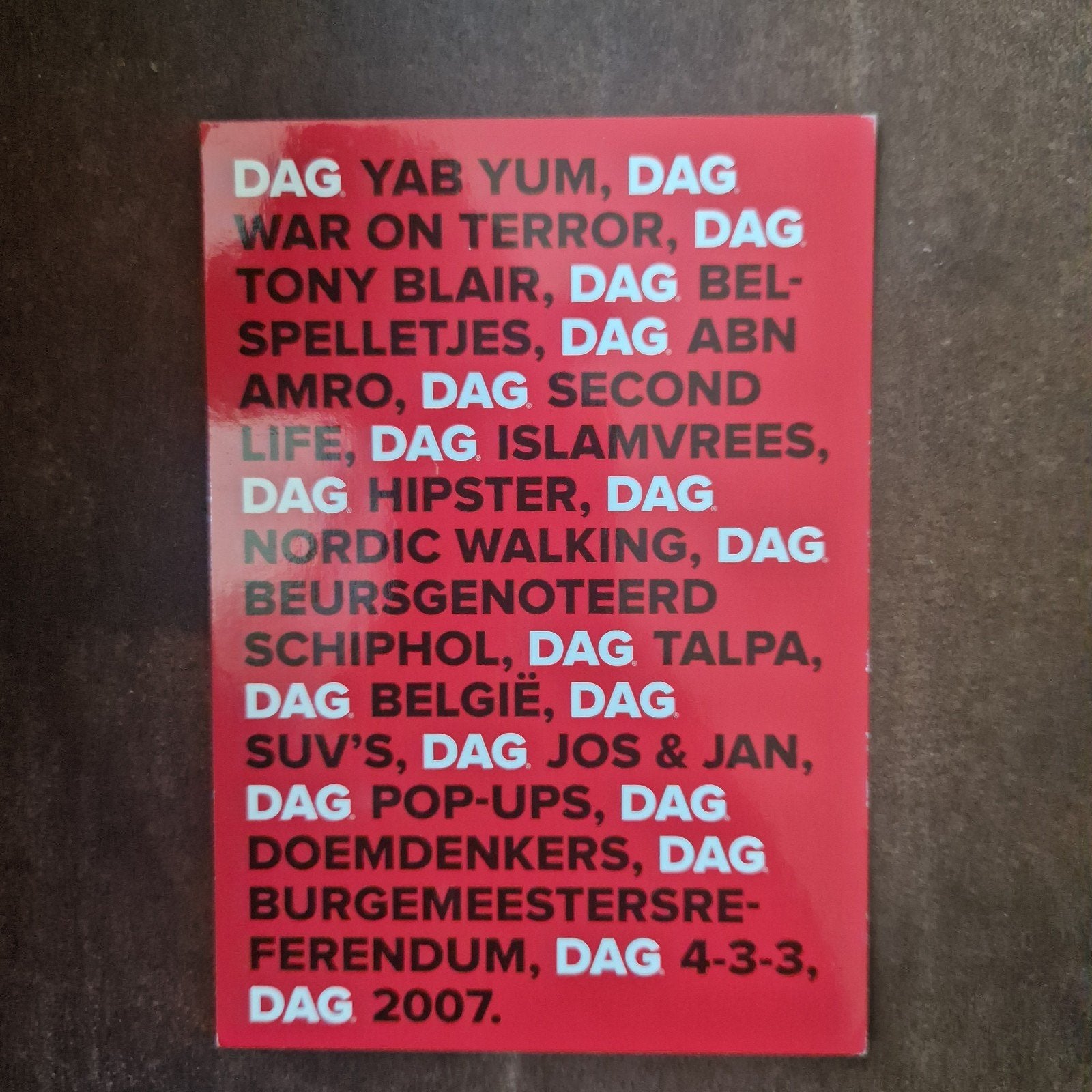 ansichtkaart Boomerang dag 2007, Ophalen of Verzenden, 1980 tot heden, Overige thema's