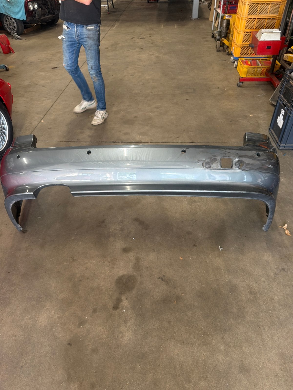 BMW E61 Achterbumper Titangrau II (met schade), Auto-onderdelen, Ophalen, Gebruikt, Achter, Bumper