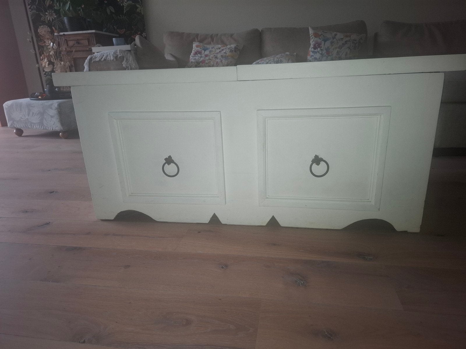 Salon tafel kist, Gebruikt, 75 cm of meer, Rechthoekig, Hout