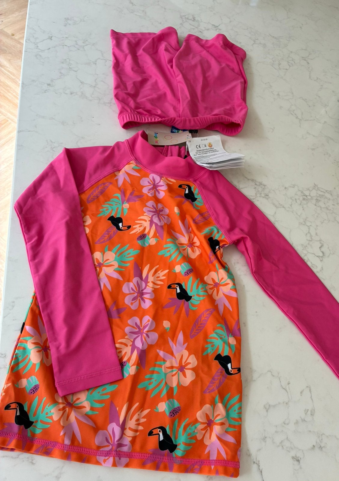 🌞NIEUW🌞 UV 50 pakje zwempak roze wetsuit mouw lange mouwen, Kinderen en Baby's, Kinderkleding | Kinder-zwemkleding, Badpak, Nieuw