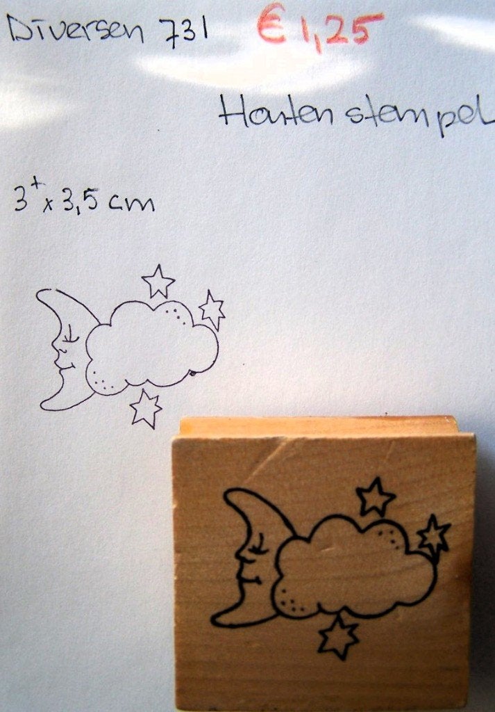 Diversen 731 Houten stempel, Ophalen of Verzenden, Gebruikt, Houten stempel