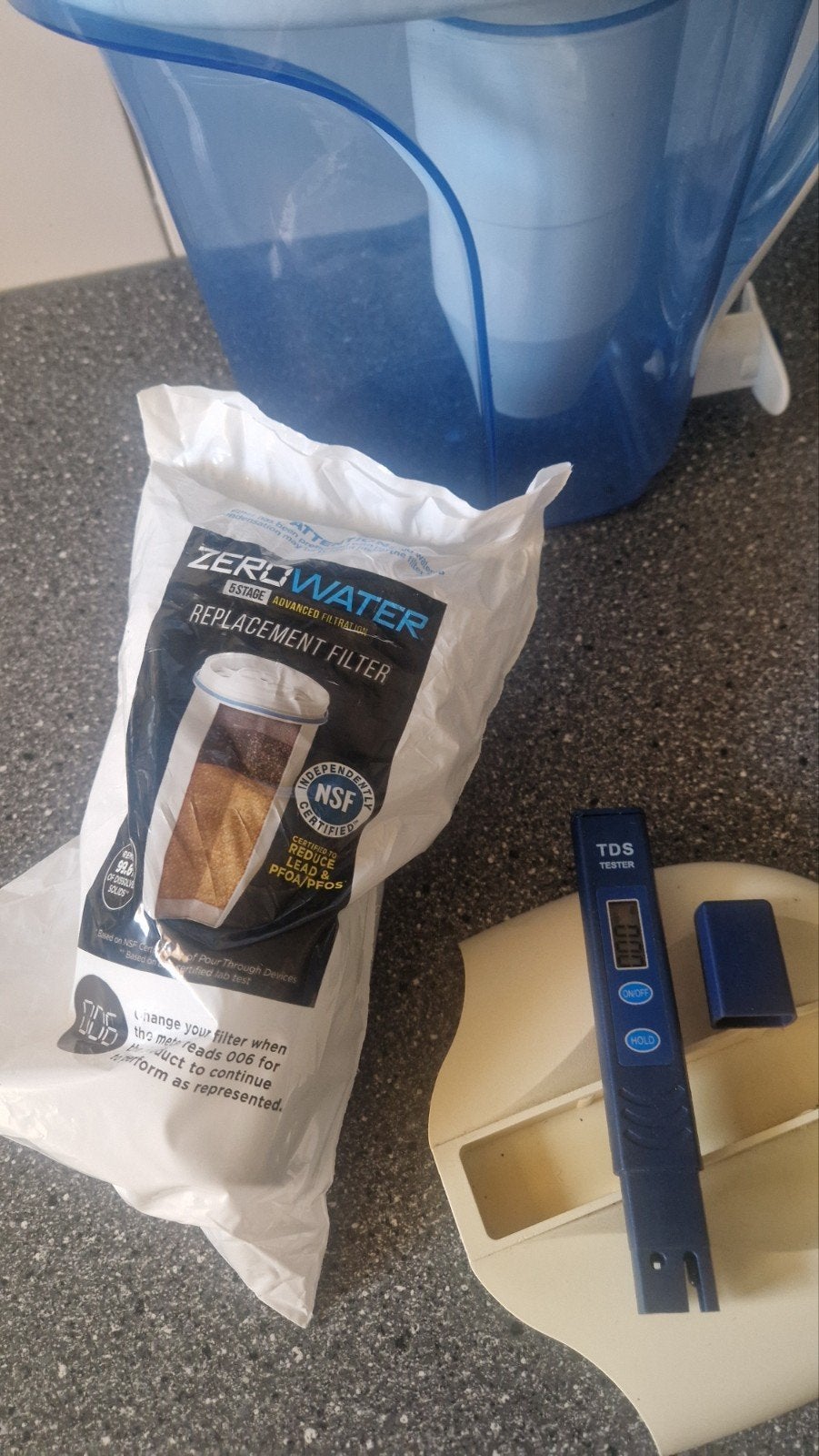 ZeroWater waterfilterkan 1,7L met nieuw filter, Kunststof, Ophalen of Verzenden, Overige merken, Gebruikt