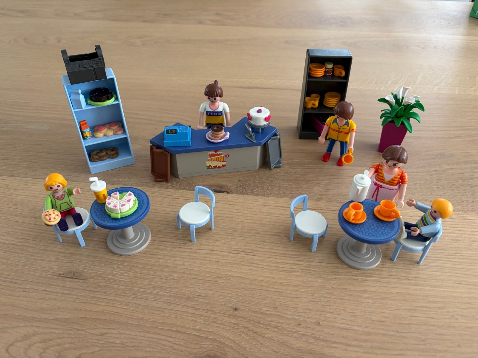 Playmobil koffiezaak / koffiebar met Figuren en Accessoires, Gebouw, Complete set, Ophalen of Verzenden, Zo goed als nieuw