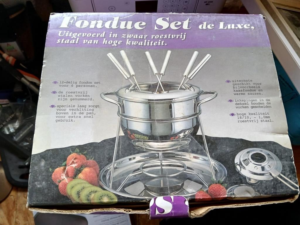Fondueset roestvrij staal, Ophalen, Gebruikt, 4 t/m 7 personen