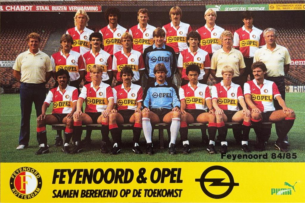 Elftalkaart Feyenoord Rotterdam - seizoen 1984/1985, Ophalen of Verzenden, Zo goed als nieuw, Feyenoord, Spelerskaart
