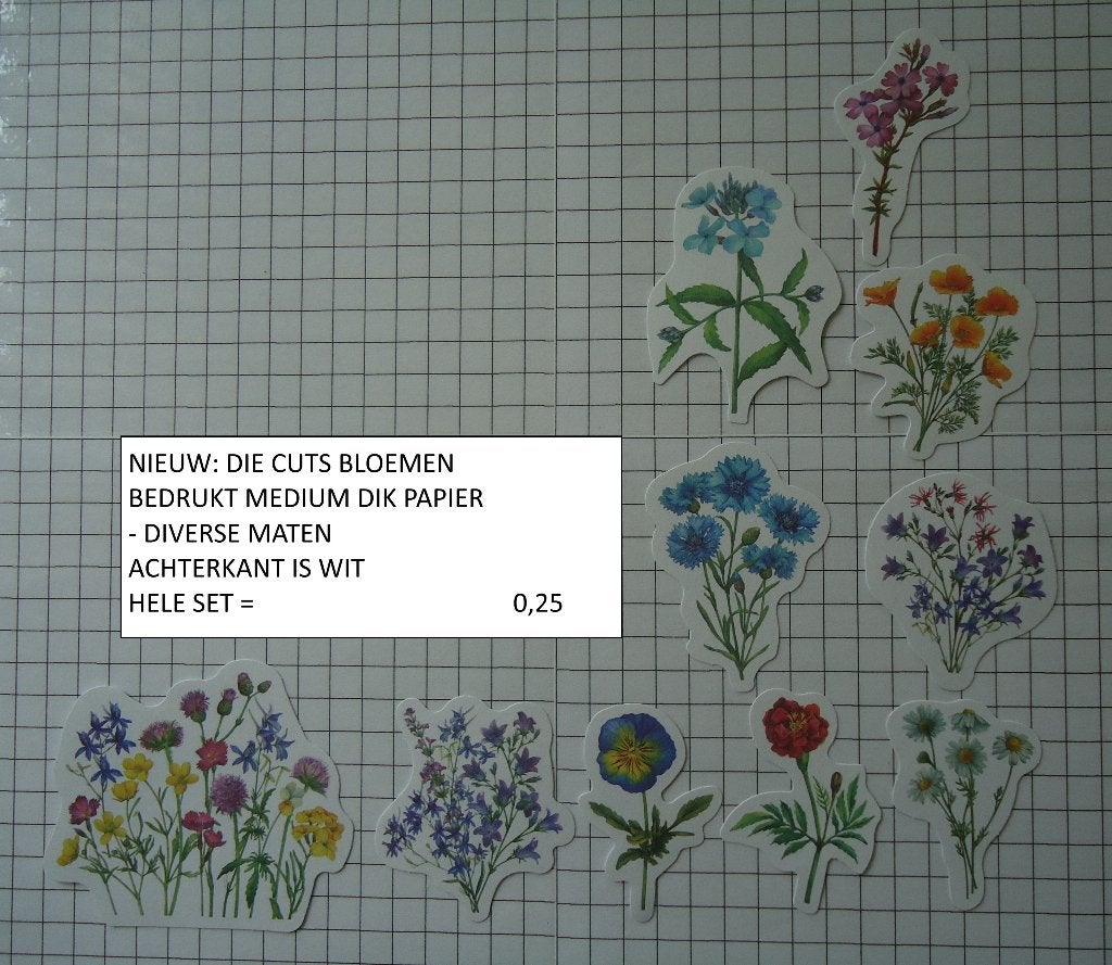 ❤️die cuts bloemen- laatste set 10 stuks ( alleen verzenden, Hobby en Vrije tijd, Scrapbooking, Ophalen, Nieuw, Versiering of Embellishment