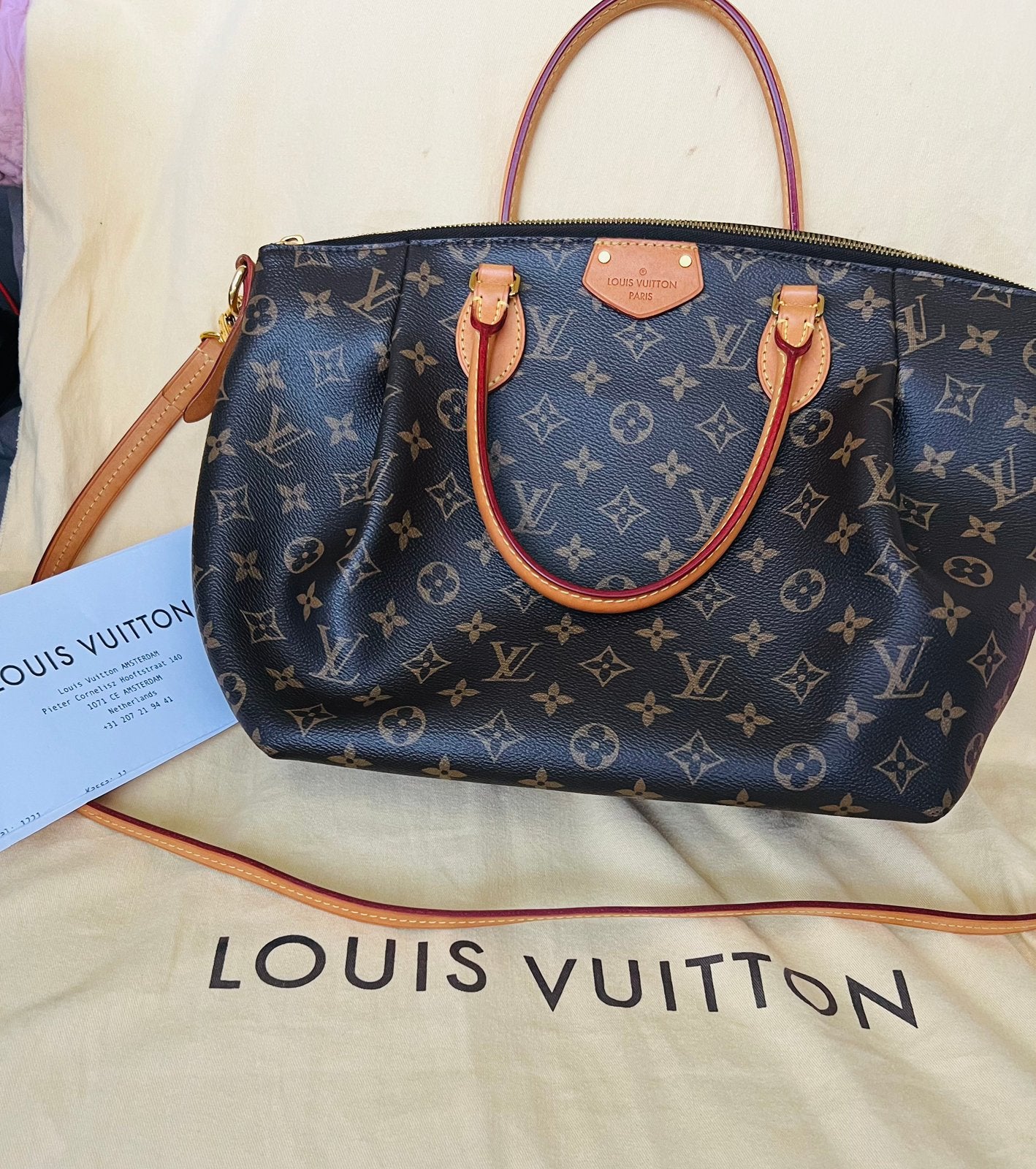 Louis Vuitton klassieke draagtas monogram canvas bag, Ophalen, Zo goed als nieuw, Bruin, Handtas