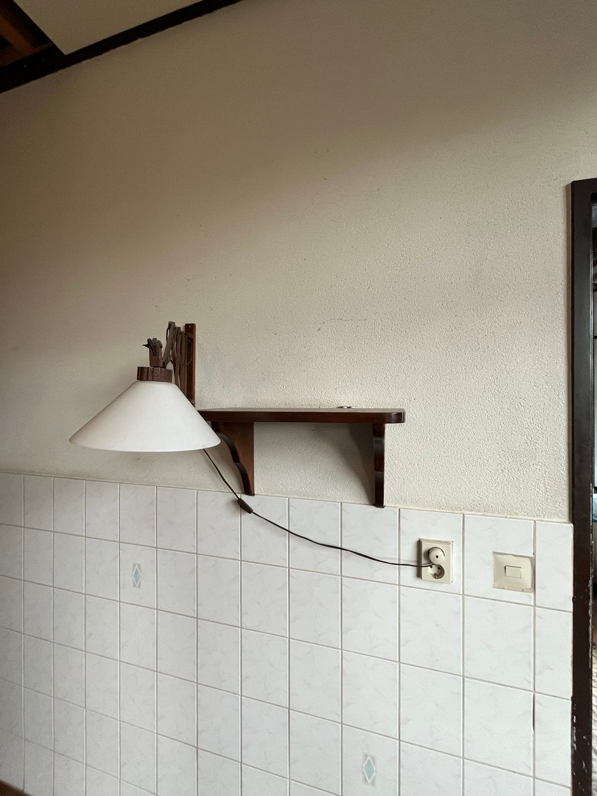 Vintage Wandlamp met Uitschuifbare Harmonica Arm, Ophalen