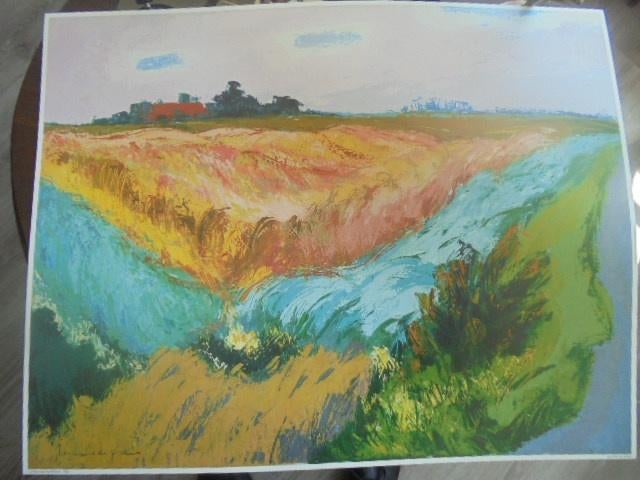De Ploeg - Jannes de Vries - Landschap bij Bedum, Ophalen of Verzenden