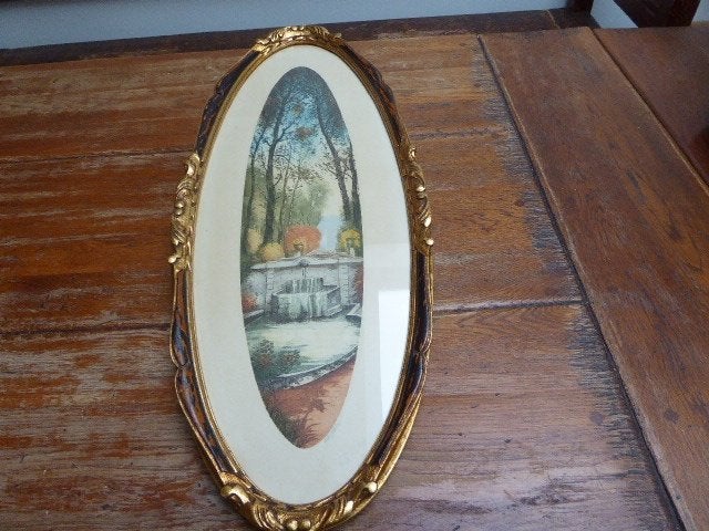 mooi ingekleurde litho in prachtige lijst, Ophalen of Verzenden