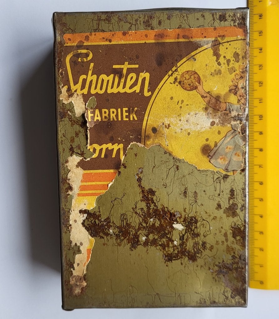 oude blik schouten fabriek koek, Verzamelen, Ophalen of Verzenden, Gebruikt, Overige