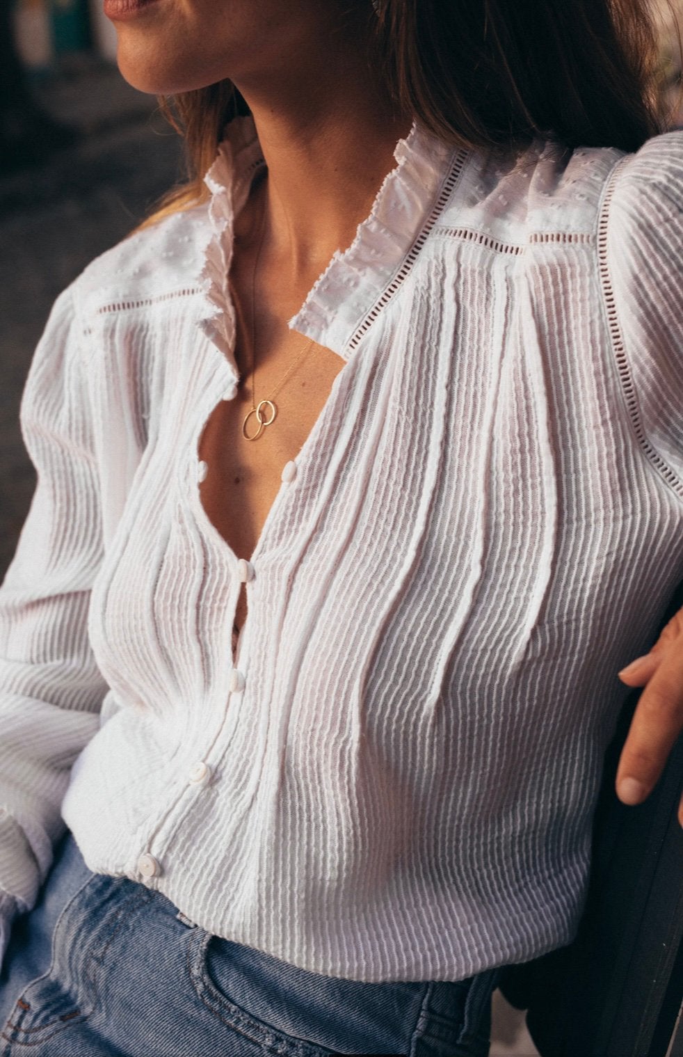 FAHERTY Nieuw Blouse Boho Folk Feminine Shirt Puff Sleeve L, Ophalen of Verzenden, Nieuw, Maat 42/44 (L), Wit