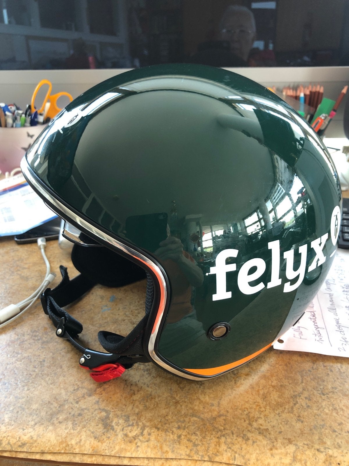 Felyx scooterhelm - Donkergroen, Ophalen of Verzenden, Gebruikt, Medium