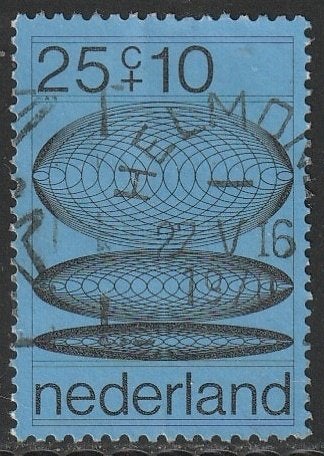 Nederland 1970 968 Zomer 25c Computerontwerp, Gest Helmond, Ophalen of Verzenden, Na 1940, Gestempeld