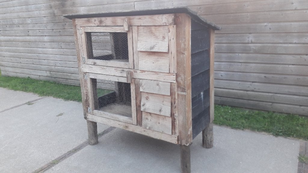 Dubbel konijnenhok, Dieren en Toebehoren, Knaagdieren en Konijnen | Hokken en Kooien, Ophalen, 90 cm of meer, Konijn, Hok