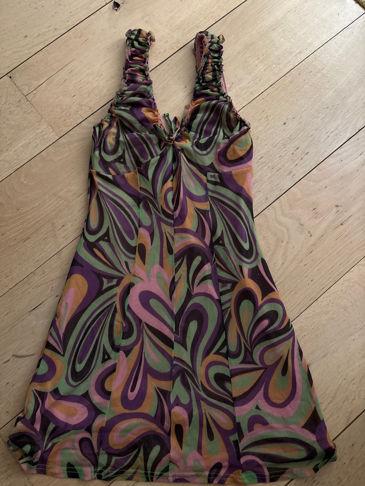 Urban Outfitters Gevoerd Jurkje met Psychedelische Print, Meerkleurig, Ophalen of Verzenden, Maat 36 (S), Gedragen