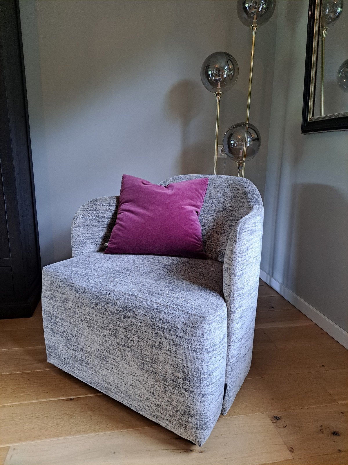 Hagelnieuwe ronde fauteuil Lucia HOFSTEDE RAANHUIS, velours, Ophalen, Organisch design, Nieuw, 75 tot 100 cm